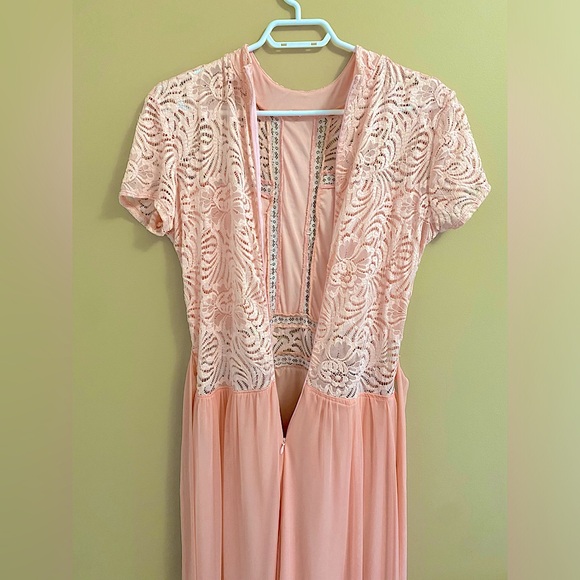 Pink Lace & Chiffon Tailored Bridesmaid Dress , Graduation Dress , Prom Dress - Picture 10 of 11